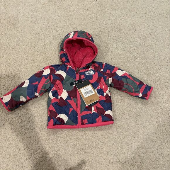 NWT North Face Shady Glade Reversible Water Repel Hooded Puffer Jacket 12-18 mo - Picture 2 of 8